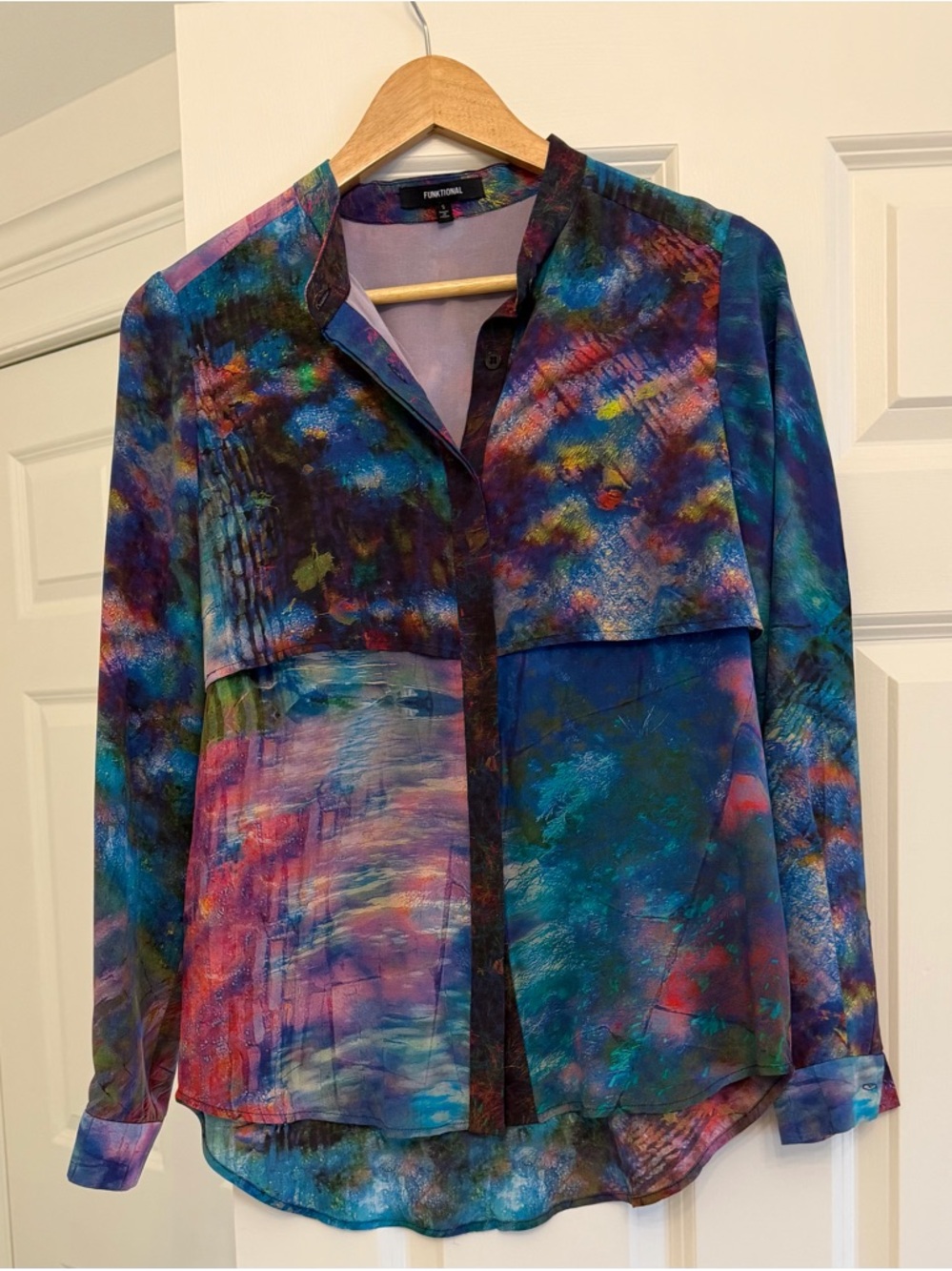 Funktional Colorful Print Silk Button-Up Blouse